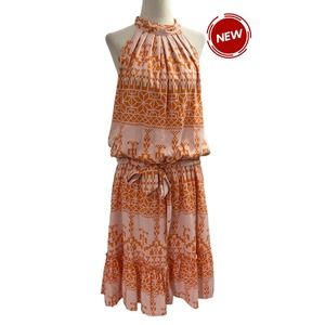BTFBM‎ Orange Halter Flowy Dress Size XL NWT | 40-39